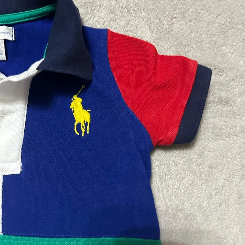 Ralph Lauren Green and White baby bodysuit